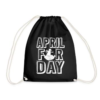 Earth Day April For Earth Day - Drawstring Bag - black - Front