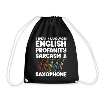 Saxophones Je parle 4 langues - Sac de sport léger - noir - Devant