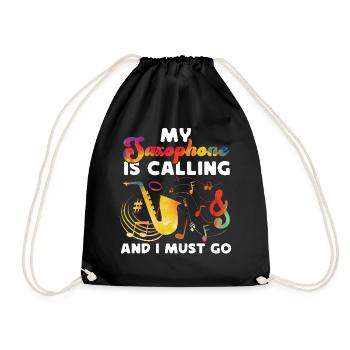 Saxophone My Saxophone Is Calling - Turnbeutel - Schwarz - Vorne