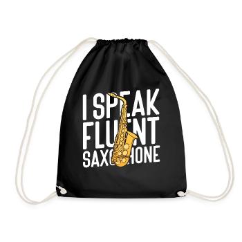 Saxophone I Speak Fluent Saxophone - Turnbeutel - Schwarz - Vorne