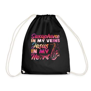 Saxophones Jésus Foi Chrétien - Sac de sport léger - noir - Devant
