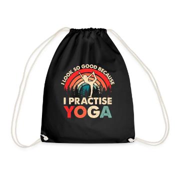 Yoga - I look so good because I practise yoga - Drawstring Bag - black - Front