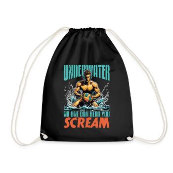 Water Polo Underwater No One Can Hear You Diving - Turnbeutel - Schwarz - Vorne