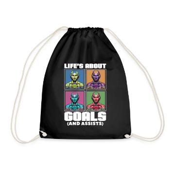 Water Polo Life's About Goals And Assists Swimming - Turnbeutel - Schwarz - Vorne