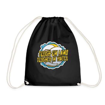 Water Polo Tough On Land Tougher In Water Swimming - Drawstring Bag - black - Front