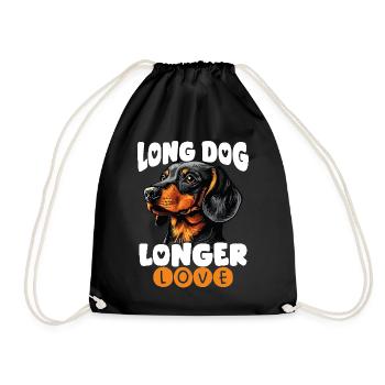 Dackel chien teckel long chien plus long amour - Sac de sport léger - noir - Devant