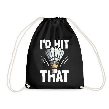 Ich würde diesen Badminton Lover Gift Federball treffen - Turnbeutel - Schwarz - Vorne