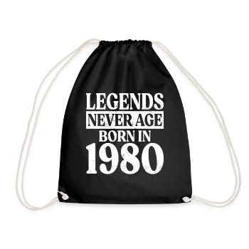 Legends Never Grow Old Birthday 1980 - Drawstring Bag - black - Front