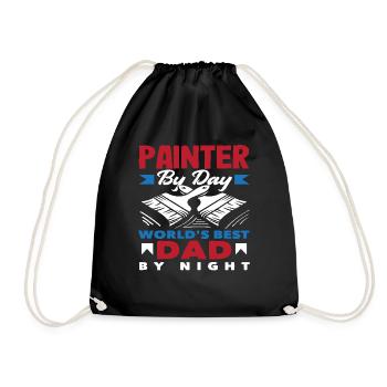 Peintre le jour Meilleur papa la nuit - Sac de sport léger - noir - Devant