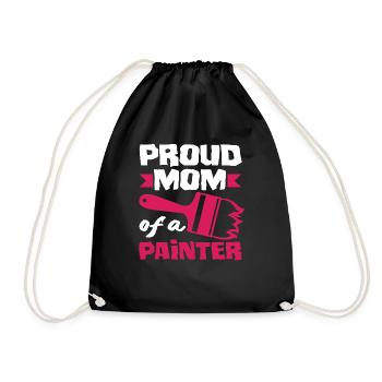 Proud Mom of a Painter - Drawstring Bag - black - Front