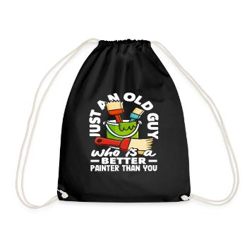 Old Painter Better Than You Saying - Drawstring Bag - black - Front