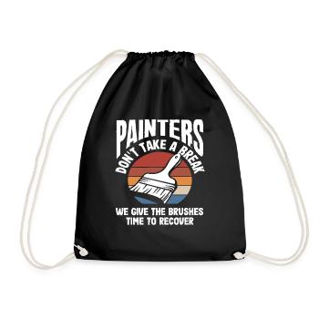Painters give the brushes breaks - Drawstring Bag - black - Front