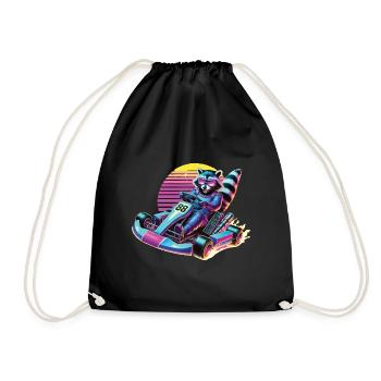 Go-Kart Raton laveur dans le style néon - Sac de sport léger - noir - Devant