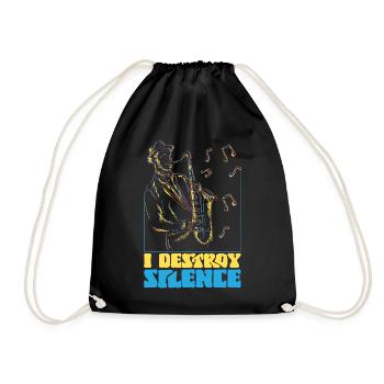 Saxophones I Destroy Silence - Sac de sport léger - noir - Devant