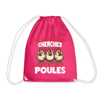 Si vous me cherchez, je suis avec les poules - Sac de sport léger - fuchsia - Devant