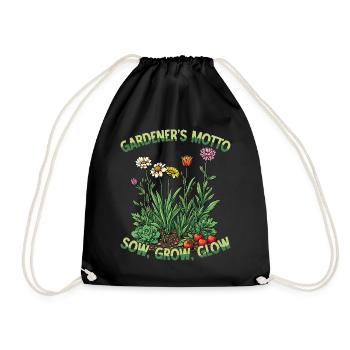 Gärtnermotto Säen Wachsen Leuchten Naturliebhaber - Turnbeutel - Schwarz - Vorne