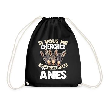 Si vous me cherchez, je suis avec les ânes - Sac de sport léger - noir - Devant