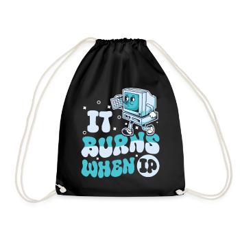 Funny saying "It Burns when I Pee"! - Drawstring Bag - black - Front
