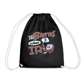 Funny saying "It Burns when I Pee"! - Drawstring Bag - black - Front