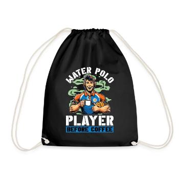 Water Polo Player Before Team Sports Coffee Lover - Turnbeutel - Schwarz - Vorne