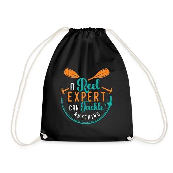 Kayak Fishing A Reel Expert Can Tackle Fisherman - Drawstring Bag - black - Front