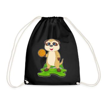 Erdmännchen Basketballspieler Basketball - Turnbeutel - Schwarz - Vorne