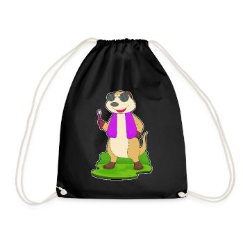 Meerkat Toothbrush - Drawstring Bag - black - Front