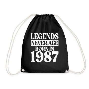 Legends Never Grow Old Birthday 1987 - Drawstring Bag - black - Front