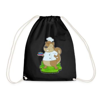 Gâteau d’anniversaire d’écureuil - Sac de sport léger - noir - Devant