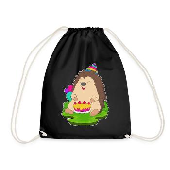 Gâteau d’anniversaire hérisson - Sac de sport léger - noir - Devant