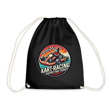 Kart-Racing Günstiger Als Therapie Go-Kart Spaß - Turnbeutel - Schwarz - Vorne