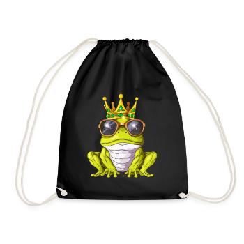 Cool Grenouille Prince Royauté Crapauds Roi Couronne - Sac de sport léger - noir - Devant