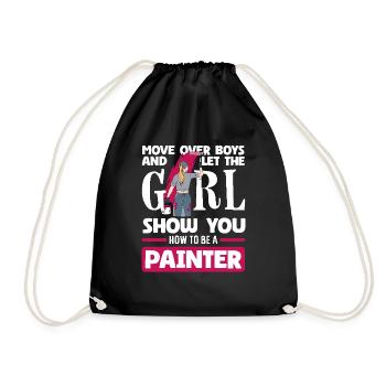 Girl shows you how you're a painter - Drawstring Bag - black - Front