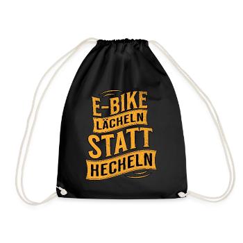 E-Bike E-Biker - Turnbeutel - Schwarz - Vorne