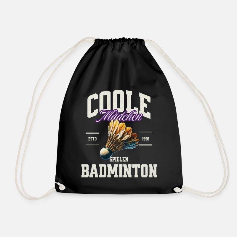 Badminton Mädchen - Turnbeutel - Schwarz