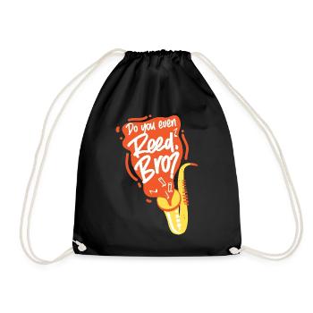 Saxophones Do You Even Reed, Bro? - Drawstring Bag - black - Front