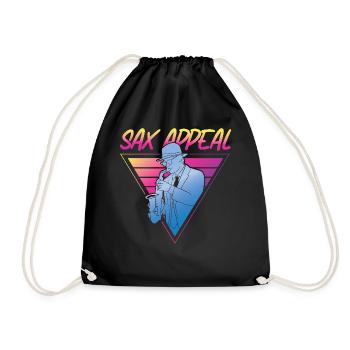 Saxophone Retro Vintage Sax Appeal - Drawstring Bag - black - Front