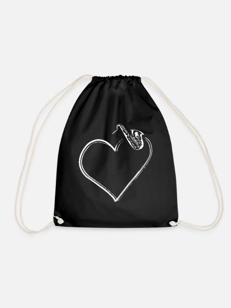 Saxophone Heart - Turnbeutel - Schwarz