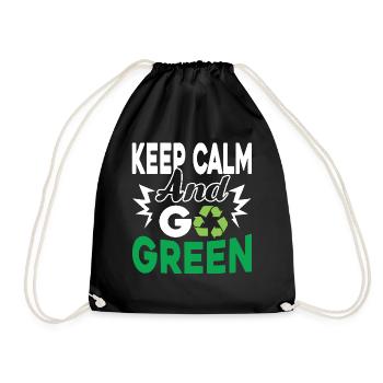 Earth Day Earth Go Green - Drawstring Bag - black - Front