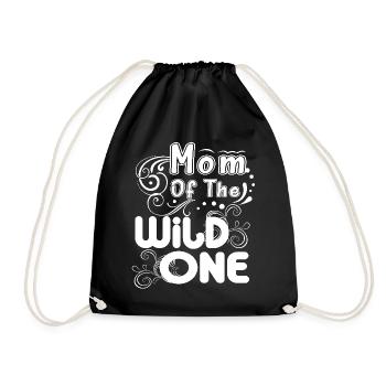 Mother's Day Mom Of The Wild One - Drawstring Bag - black - Front