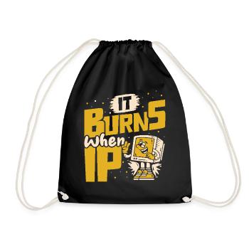 Funny saying "It Burns when I Pee"! Sarcastic - Drawstring Bag - black - Front