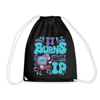 Funny saying "It Burns when I Pee"! Sarcastic - Drawstring Bag - black - Front