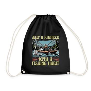 Kayak Fishing Just A Kayaker With Water Sports - Turnbeutel - Schwarz - Vorne