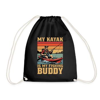 Kayak Fishing My Kayak Is My Fishing Buddy Kayaker - Turnbeutel - Schwarz - Vorne