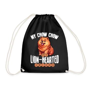 Chow Chow My lion Hearted Friend Chow Chow - Drawstring Bag - black - Front