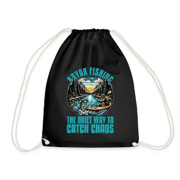 Kayak Fishing The Quiet Way To Catch Chaos Boating - Drawstring Bag - black - Front