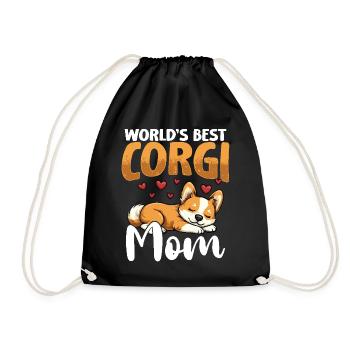 Welsh Corgi Pembroke La meilleure maman corgi du monde - Sac de sport léger - noir - Devant