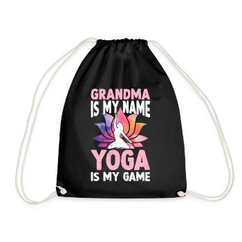 Mamie c’est mon nom Le Yoga c’est mon jeu - Yoga Mamie - Sac de sport léger - noir - Devant