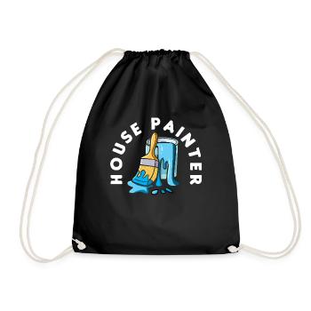 House Painter Brush Artwork Color - Drawstring Bag - black - Front
