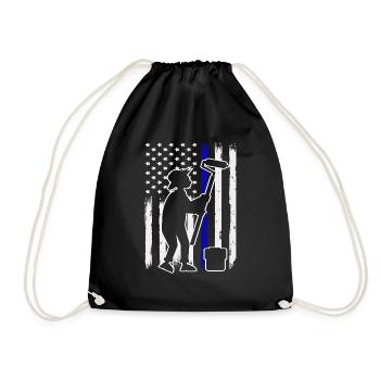 Painter Flag Silhouette Creative - Drawstring Bag - black - Front